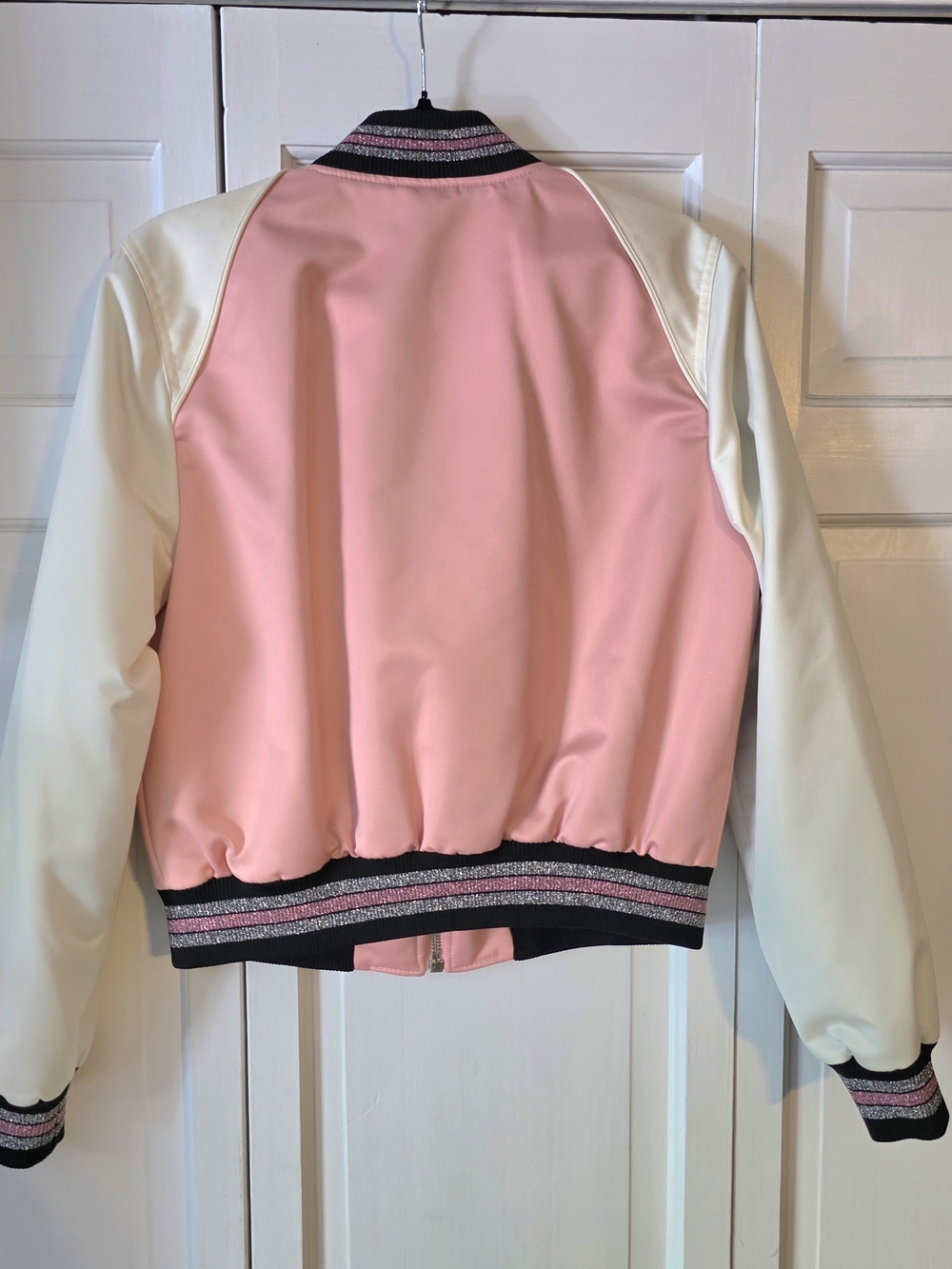 Coach Pink Floral Varsity Bomber Jacket + Matching Wristlet Bundle Medium - Picture 3 of 16
